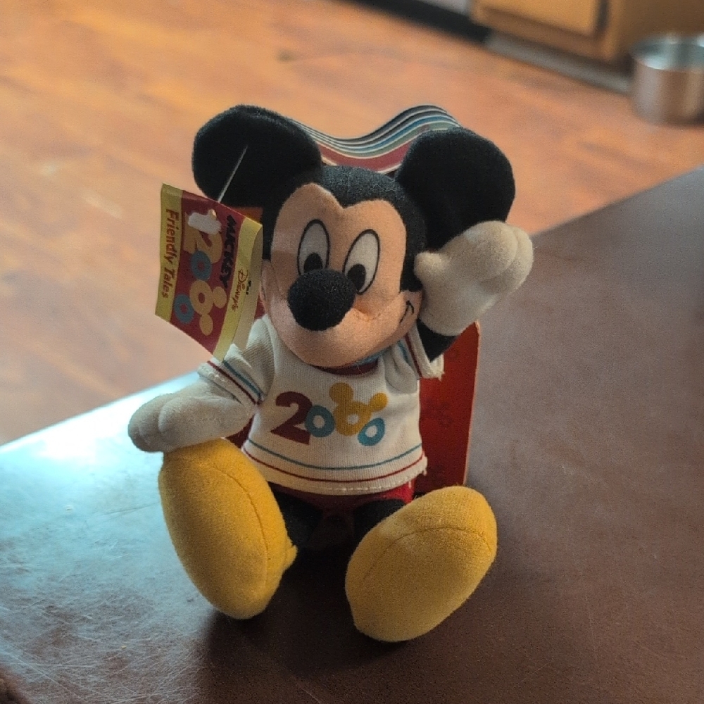 VINTAGE Disney Mickey Mouse 2000 Plush Toy With Book